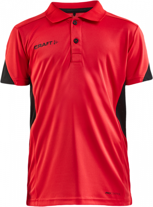 Craft - Pro Control Impact Polo Junior - Bright Red & noir