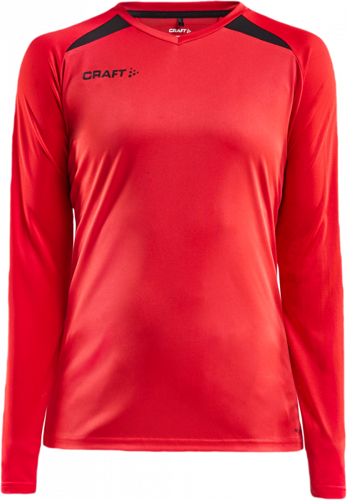 Craft - Pro Control Impact Longsleeve Women - Bright Red & negro