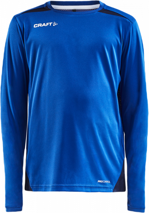 Craft - Pro Control Impact Longsleeve Tee Junior - Cobalt & azul-marinho